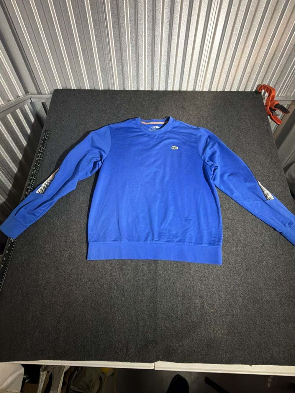 Lacoste Sport Sweatshirt Size US XL Blue Crewneck Graphic Sleeves